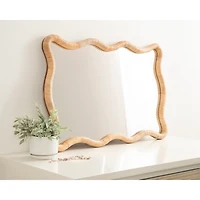 Rachel Natural Rattan Scalloped Wall Mirror