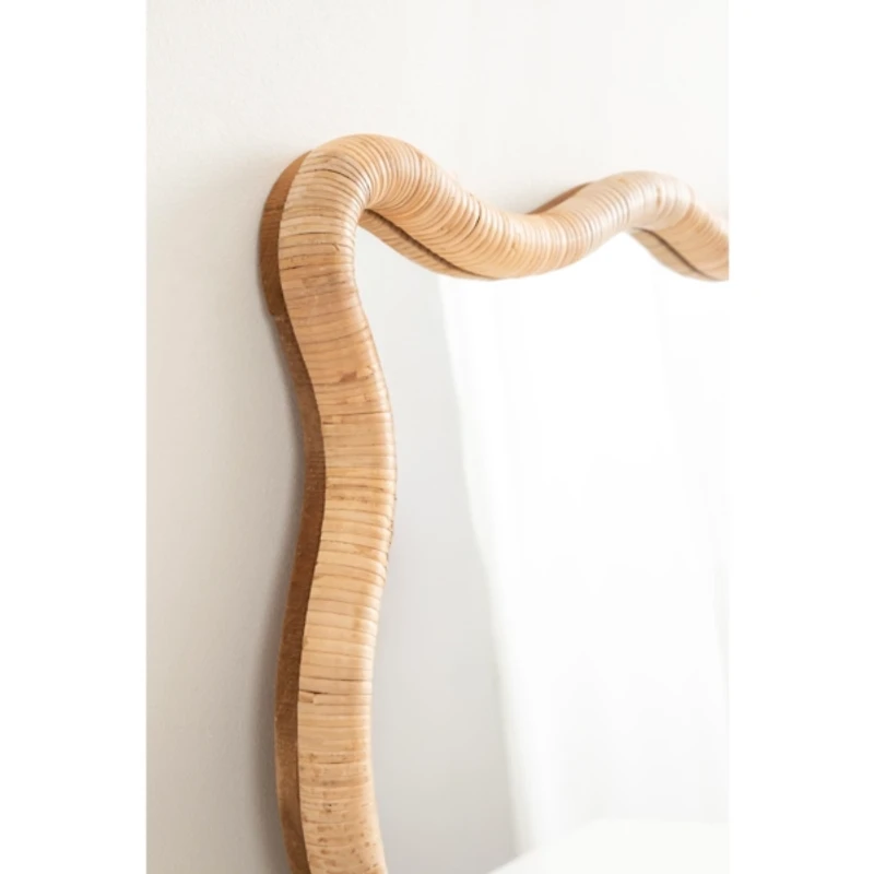 Rachel Natural Rattan Scalloped Wall Mirror