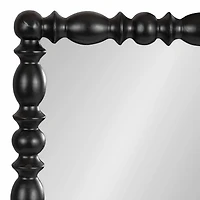 Black Turned Wood Frame Wall Mirror