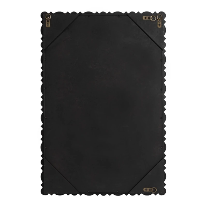 Black Turned Wood Frame Wall Mirror