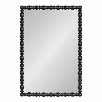 Black Turned Wood Frame Wall Mirror