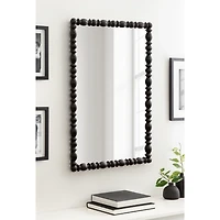 Black Turned Wood Frame Wall Mirror