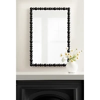 Black Turned Wood Frame Wall Mirror