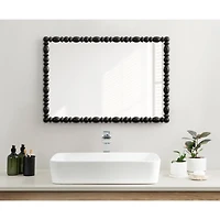 Black Turned Wood Frame Wall Mirror