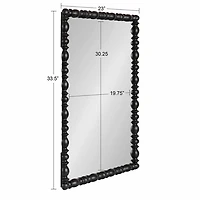 Black Turned Wood Frame Wall Mirror