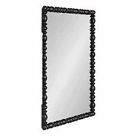 Black Turned Wood Frame Wall Mirror