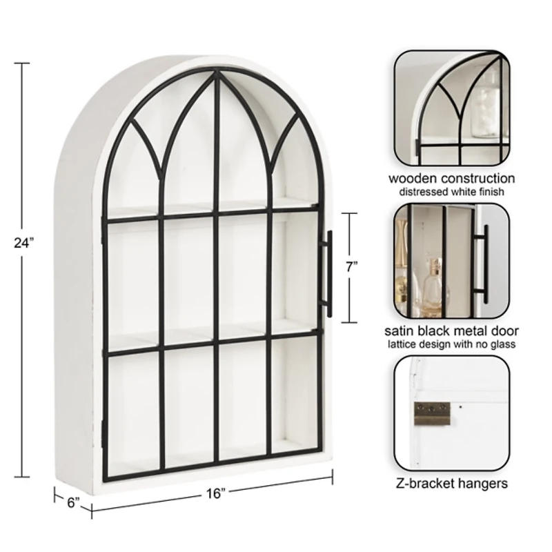 White Arched Wall Cabinet