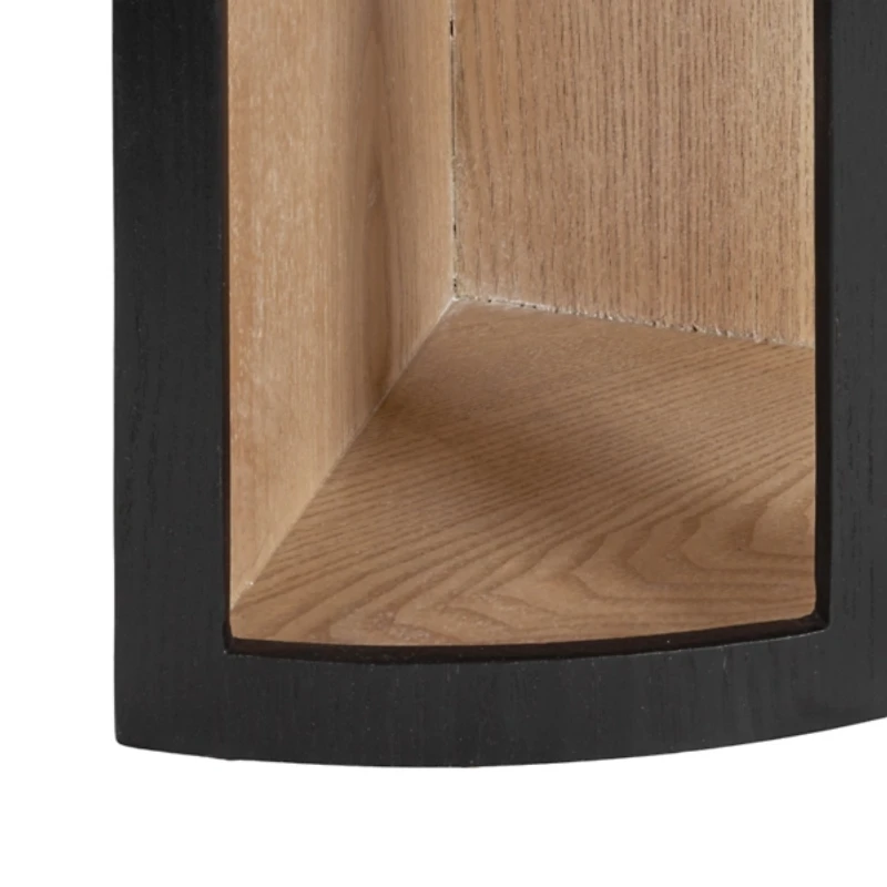 Black and Brown Arched Openings Corner Shelf
