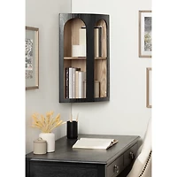 Black and Brown Arched Openings Corner Shelf