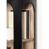 Black and Brown Arched Openings Corner Shelf