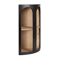 Black and Brown Arched Openings Corner Shelf
