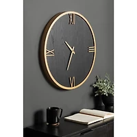 Black and Gold Wood Pronte Wall Clock