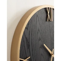 Black and Gold Wood Pronte Wall Clock