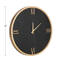 Black and Gold Wood Pronte Wall Clock