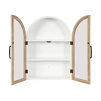 Natural and White Arch Arcott Wall Cabinet
