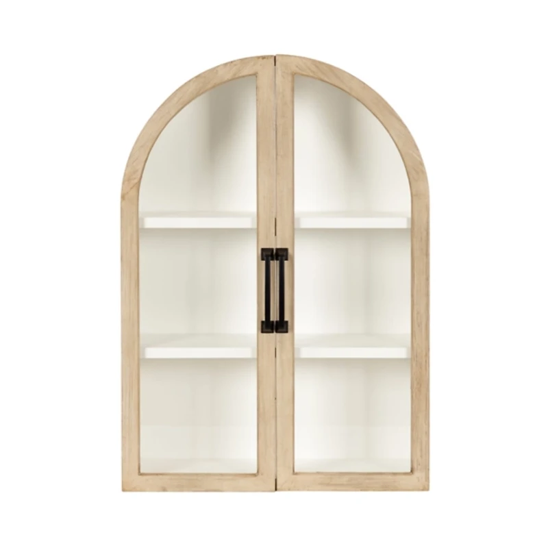 Natural and White Arch Arcott Wall Cabinet