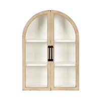 Natural and White Arch Arcott Wall Cabinet
