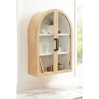 Natural and White Arch Arcott Wall Cabinet