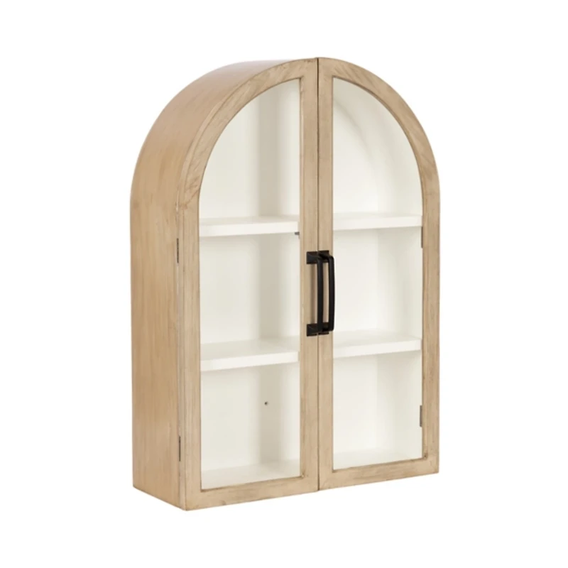 Natural and White Arch Arcott Wall Cabinet