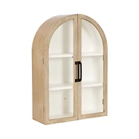 Natural and White Arch Arcott Wall Cabinet