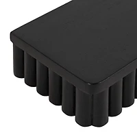 Black Ribbed Floating Shelves, Set of 2