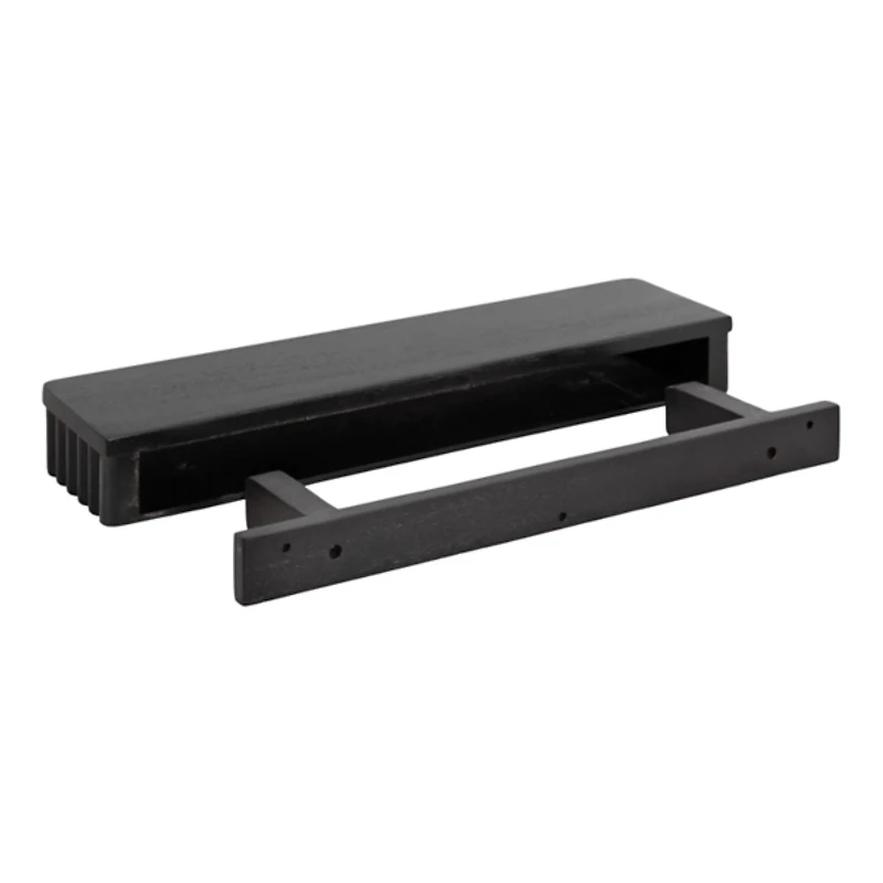 Black Ribbed Floating Shelves, Set of 2