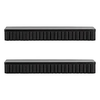 Black Ribbed Floating Shelves, Set of 2