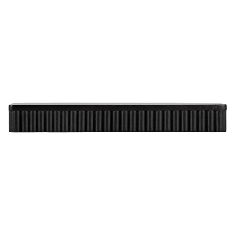 Black Ribbed Floating Shelves, Set of 2