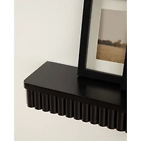 Black Ribbed Floating Shelves, Set of 2