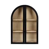 Black and Natural Arch Arcott Wall Cabinet