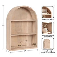 Natural 3-Tier Arch Arcott Wall Shelf
