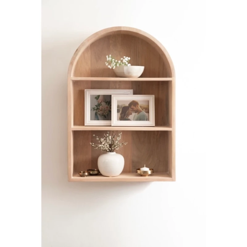 Natural 3-Tier Arch Arcott Wall Shelf