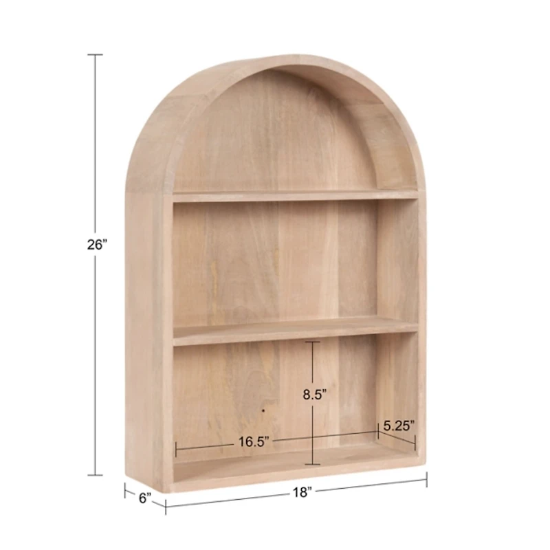 Natural 3-Tier Arch Arcott Wall Shelf