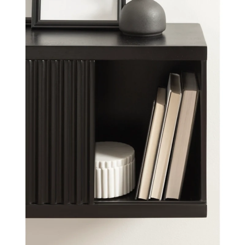 Black Furrow Cabinet Wall Shelf