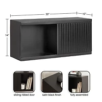 Black Furrow Cabinet Wall Shelf