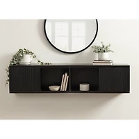 Black Furrow Cabinet Wall Shelf