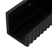 Black Furrow Floating Shelves, Set of 2