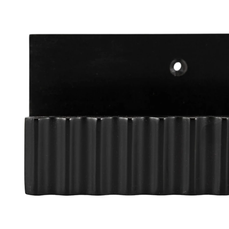 Black Furrow Floating Shelves, Set of 2