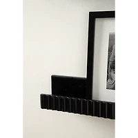 Black Furrow Floating Shelves, Set of 2