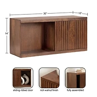 Brown Furrow Cabinet Wall Shelf