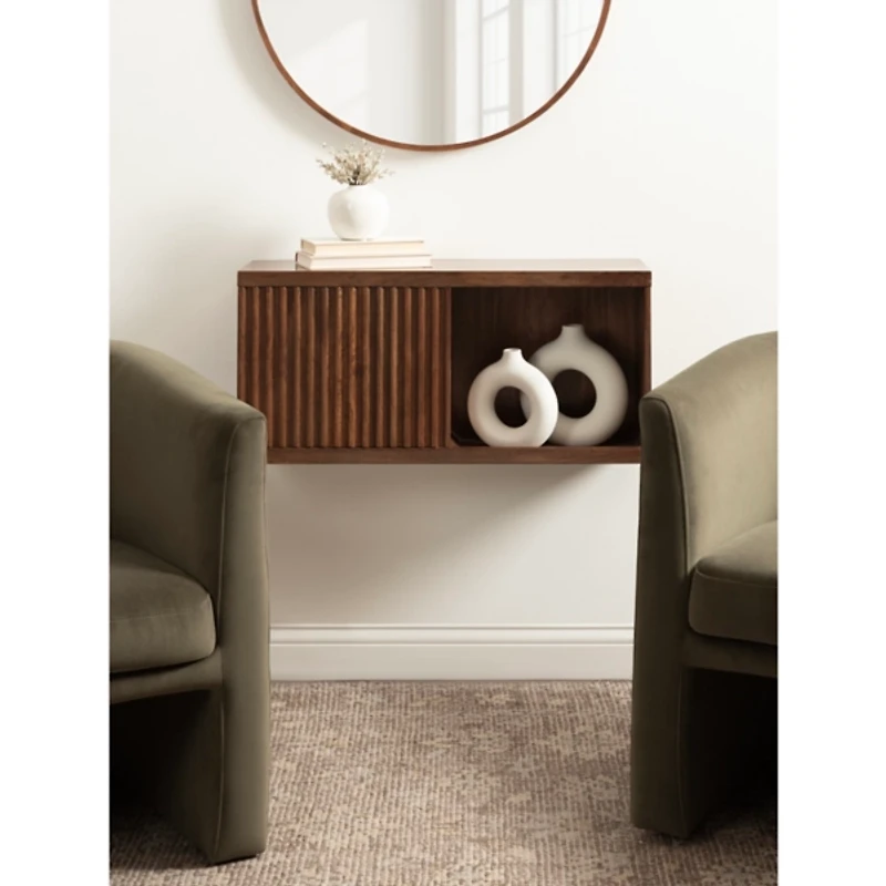Brown Furrow Cabinet Wall Shelf