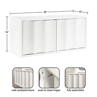 White Scalloped Cabinet Wall Shelf
