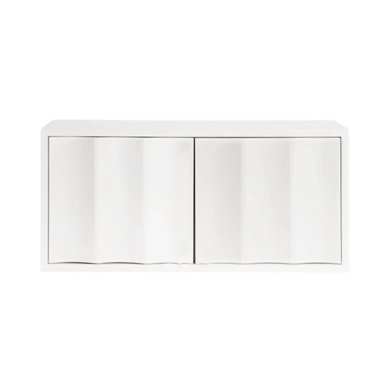 White Scalloped Cabinet Wall Shelf