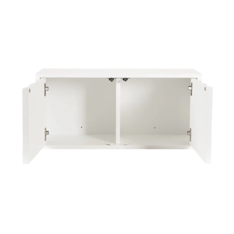 White Scalloped Cabinet Wall Shelf