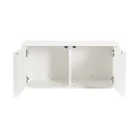 White Scalloped Cabinet Wall Shelf