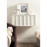 White Scalloped Cabinet Wall Shelf