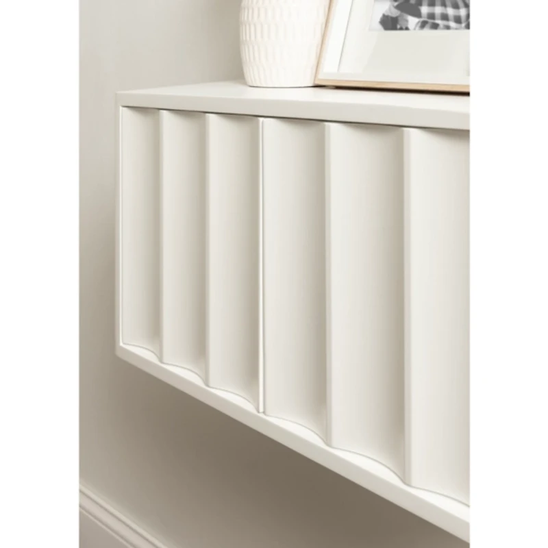 White Scalloped Cabinet Wall Shelf