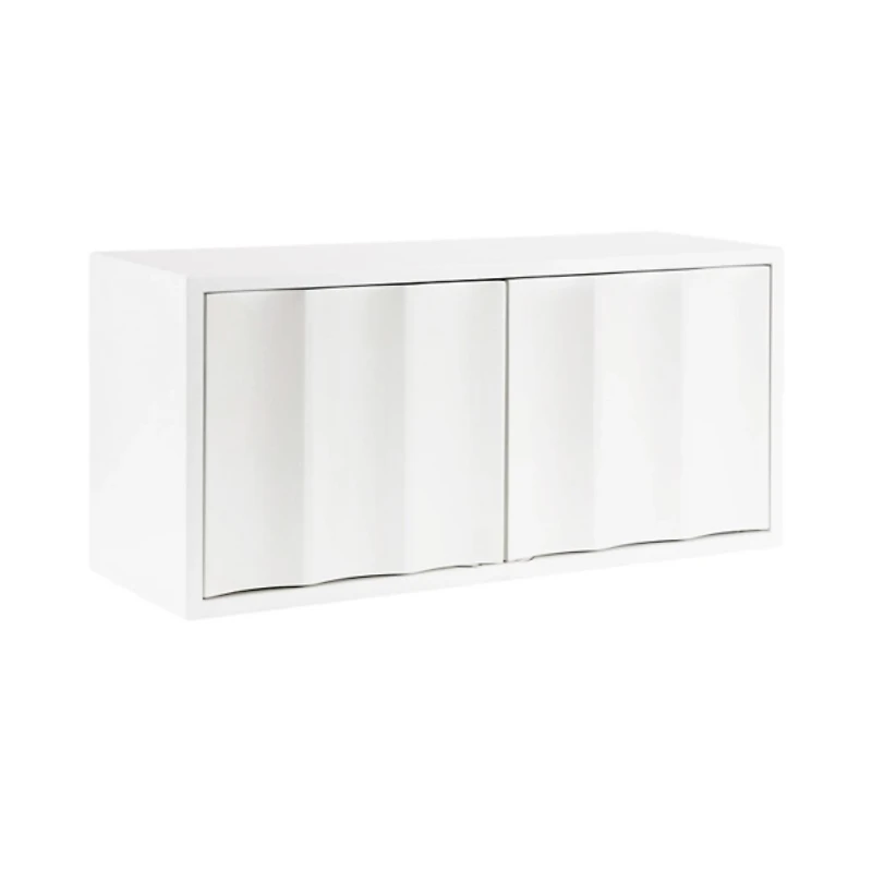 White Scalloped Cabinet Wall Shelf