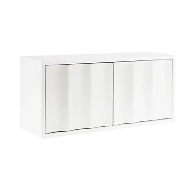 White Scalloped Cabinet Wall Shelf