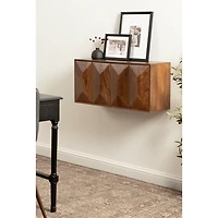 Brown 2-Door Cabinet Wall Shelf